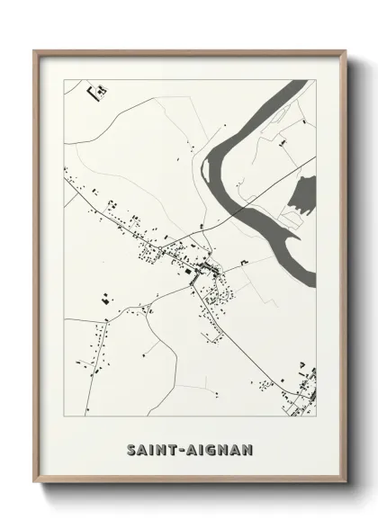 Une affiche de carte sur Saint-Aignan