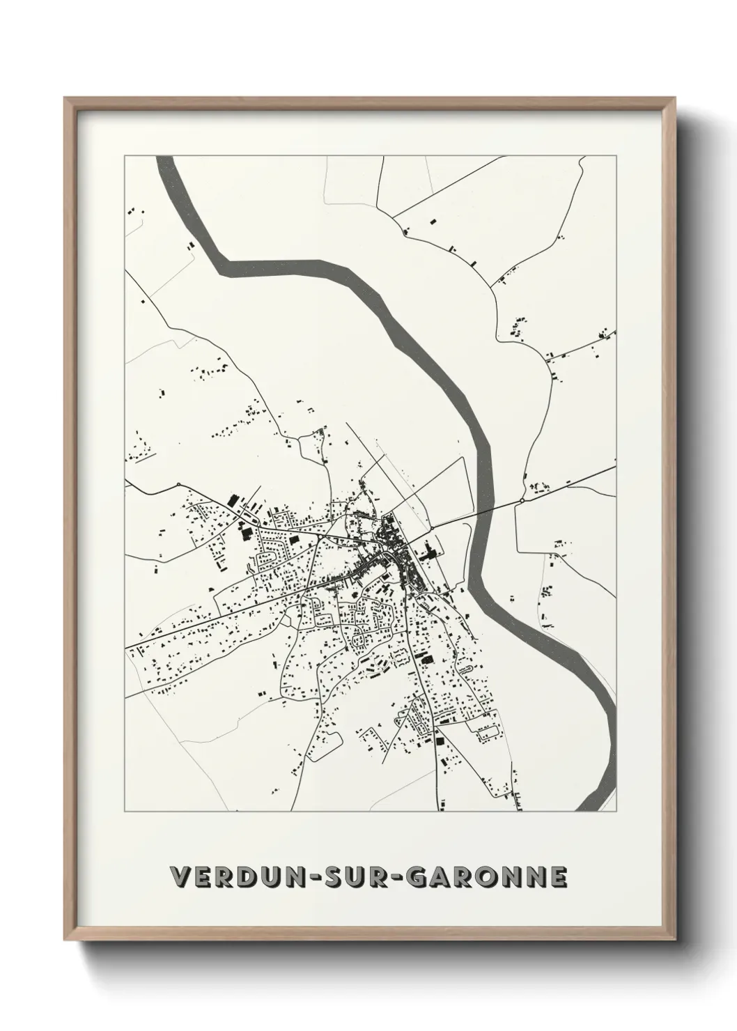 Un poster carte Verdun-sur-Garonne