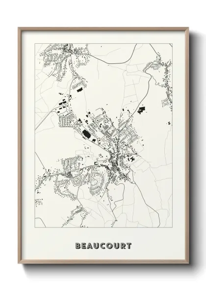 Une affiche de carte sur Beaucourt