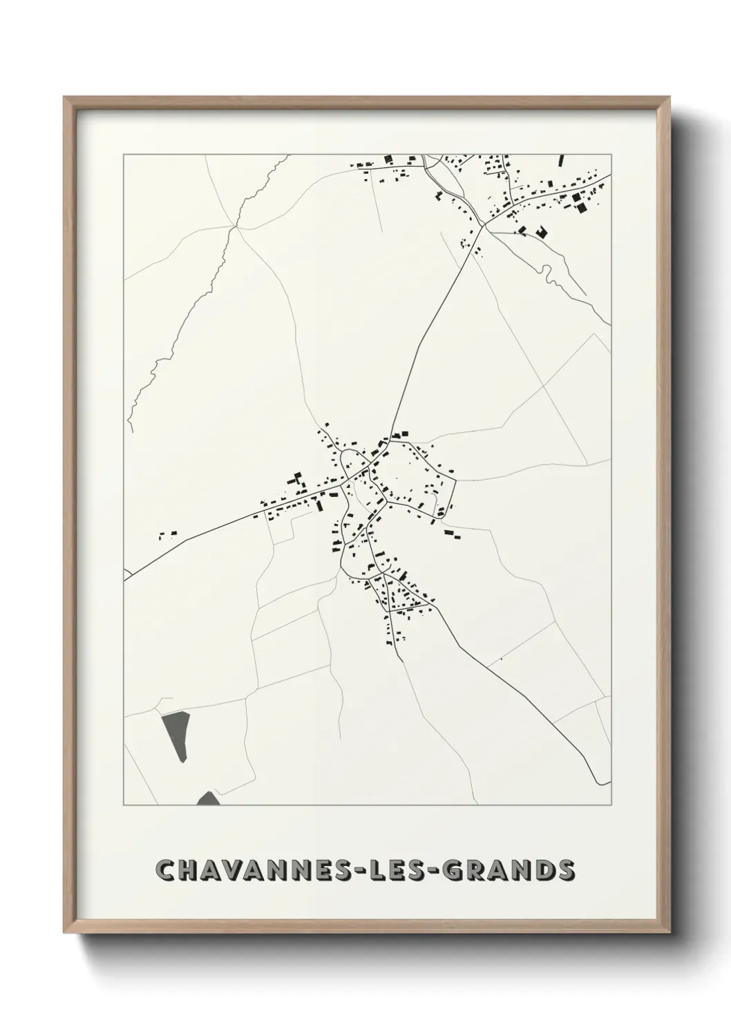 Un poster carte Chavannes-les-Grands