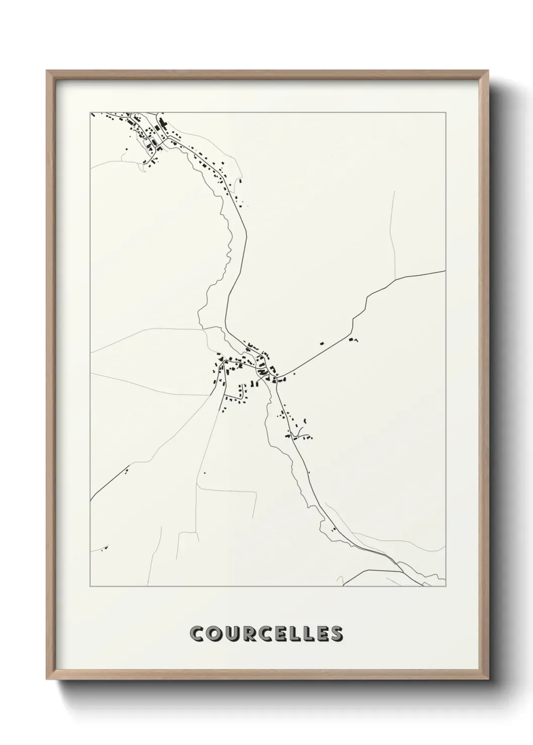 Un poster carte Courcelles
