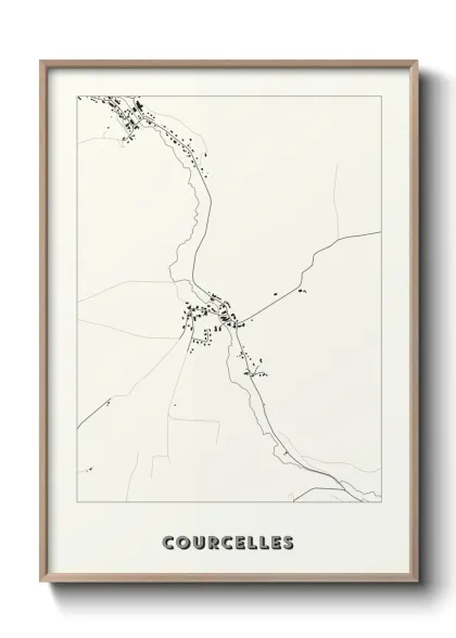 Une affiche de carte sur Courcelles