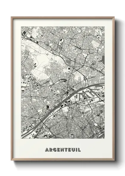 Une affiche de carte sur Argenteuil