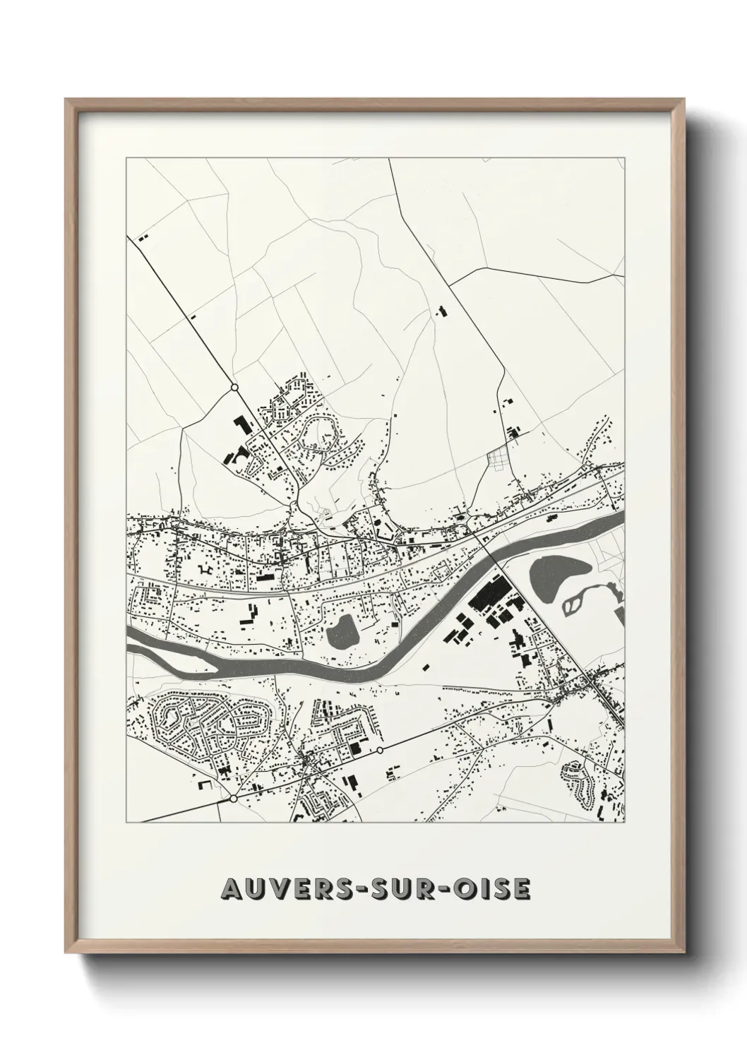 Un poster carte Auvers-sur-Oise