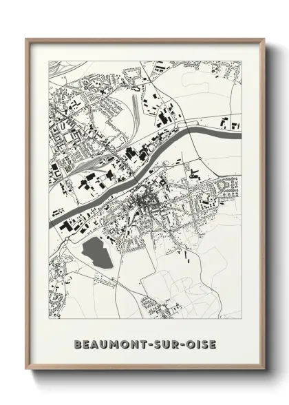 Une affiche de carte sur Beaumont-sur-Oise