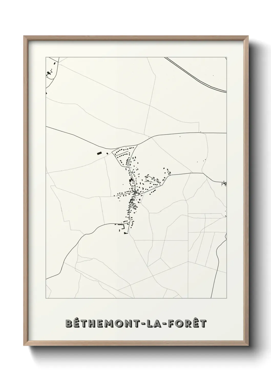Un poster carte Béthemont-la-Forêt