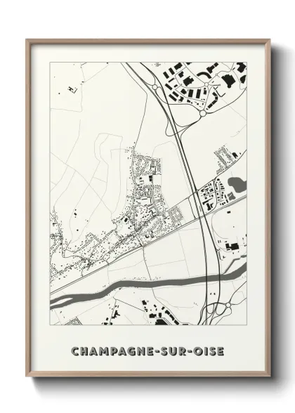 Une affiche de carte sur Champagne-sur-Oise