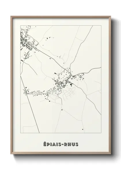 Une affiche de carte sur Épiais-Rhus