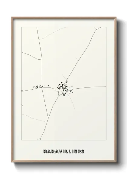 Une affiche de carte sur Haravilliers