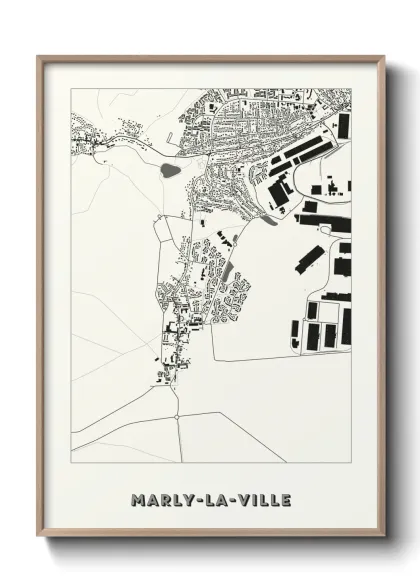 Une affiche de carte sur Marly-la-Ville