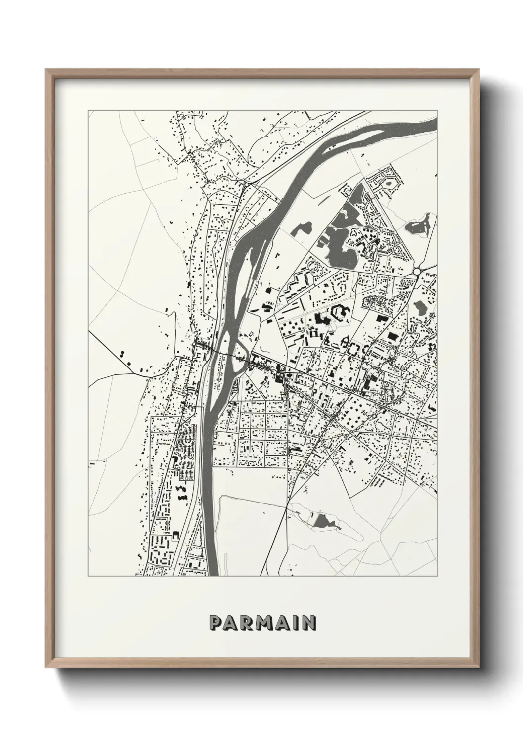 Un poster carte Parmain