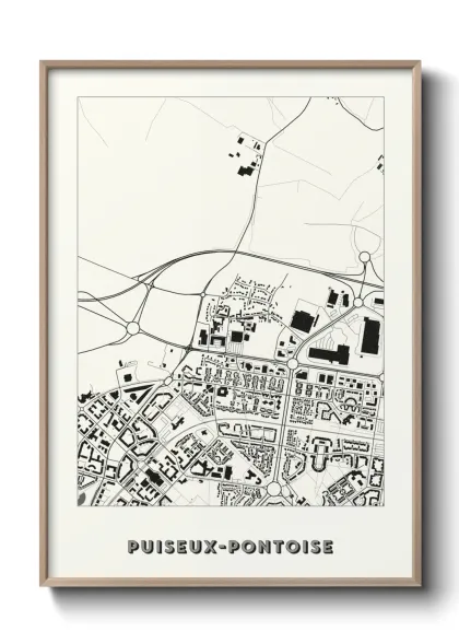 Une affiche de carte sur Puiseux-Pontoise