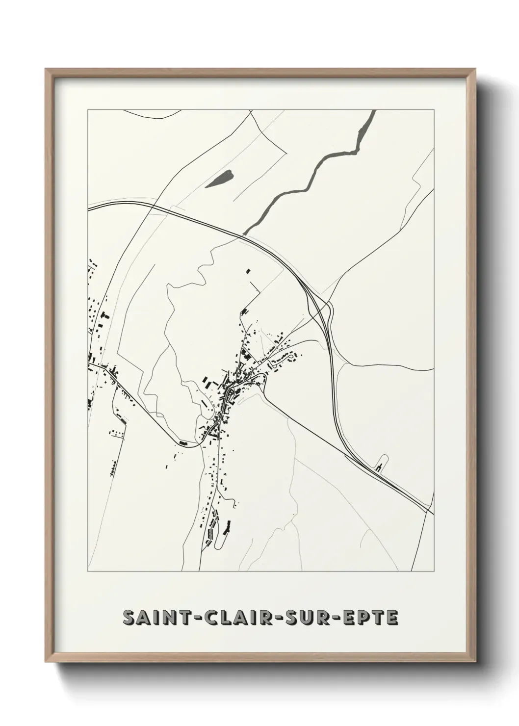 Un poster carte Saint-Clair-sur-Epte
