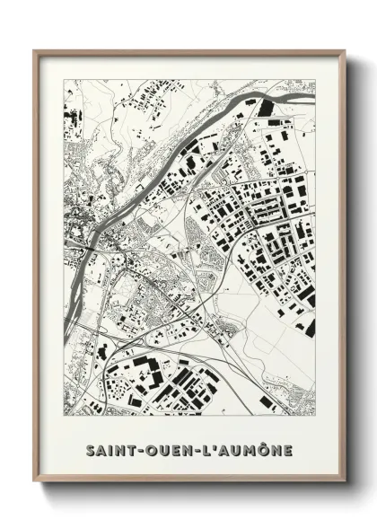 Une affiche de carte sur Saint-Ouen-l'Aumône