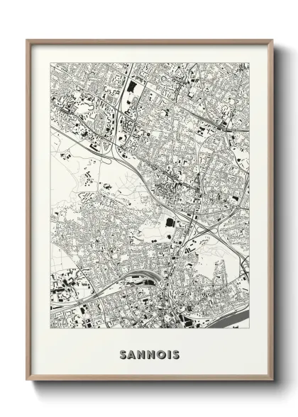 Une affiche de carte sur Sannois