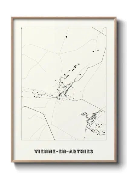 Une affiche de carte sur Vienne-en-Arthies