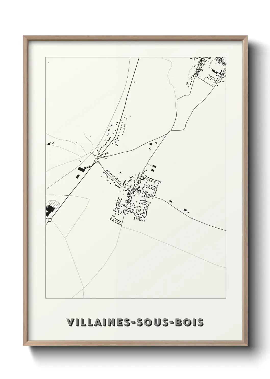 Un poster carte Villaines-sous-Bois