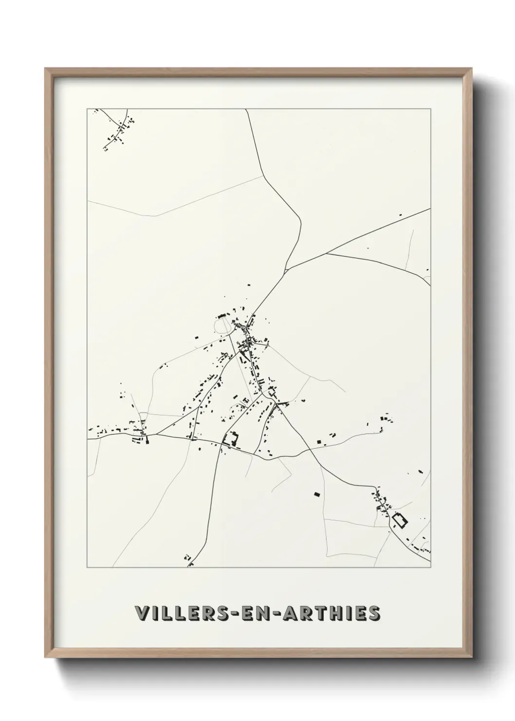 Un poster carte Villers-en-Arthies