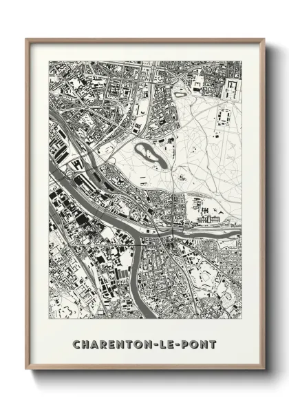 Une affiche de carte sur Charenton-le-Pont