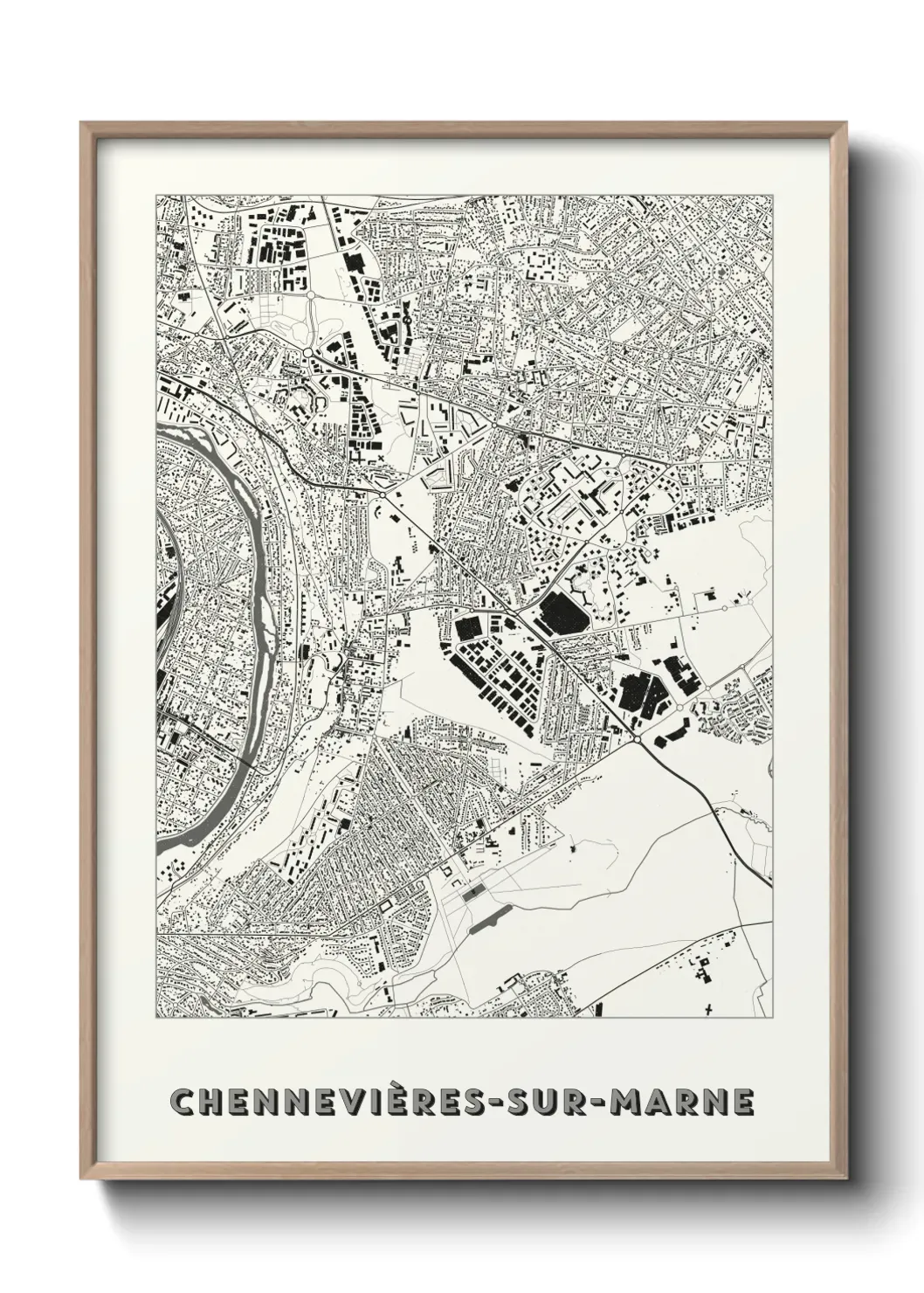 Un poster carte Chennevières-sur-Marne