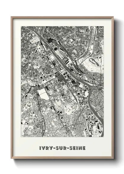 Une affiche de carte sur Ivry-sur-Seine