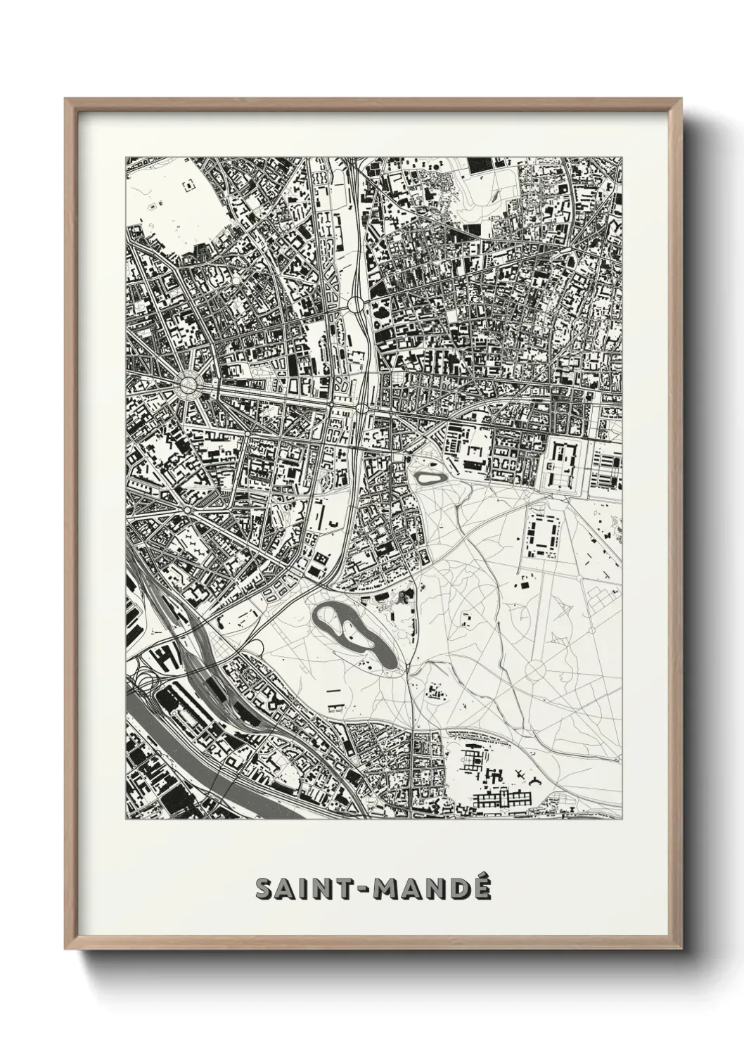 Un poster carte Saint-Mandé