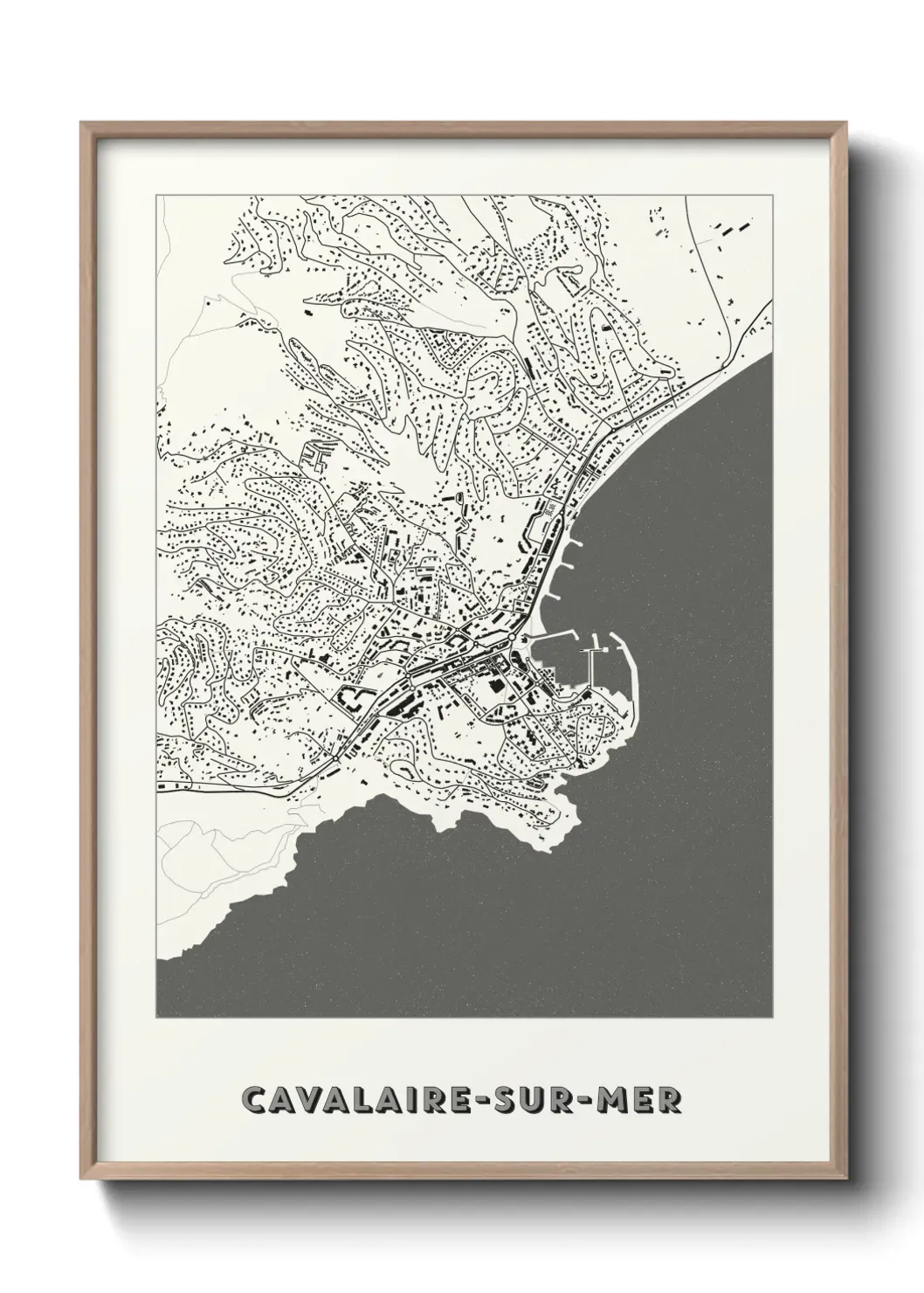 Un poster carte Cavalaire-sur-Mer