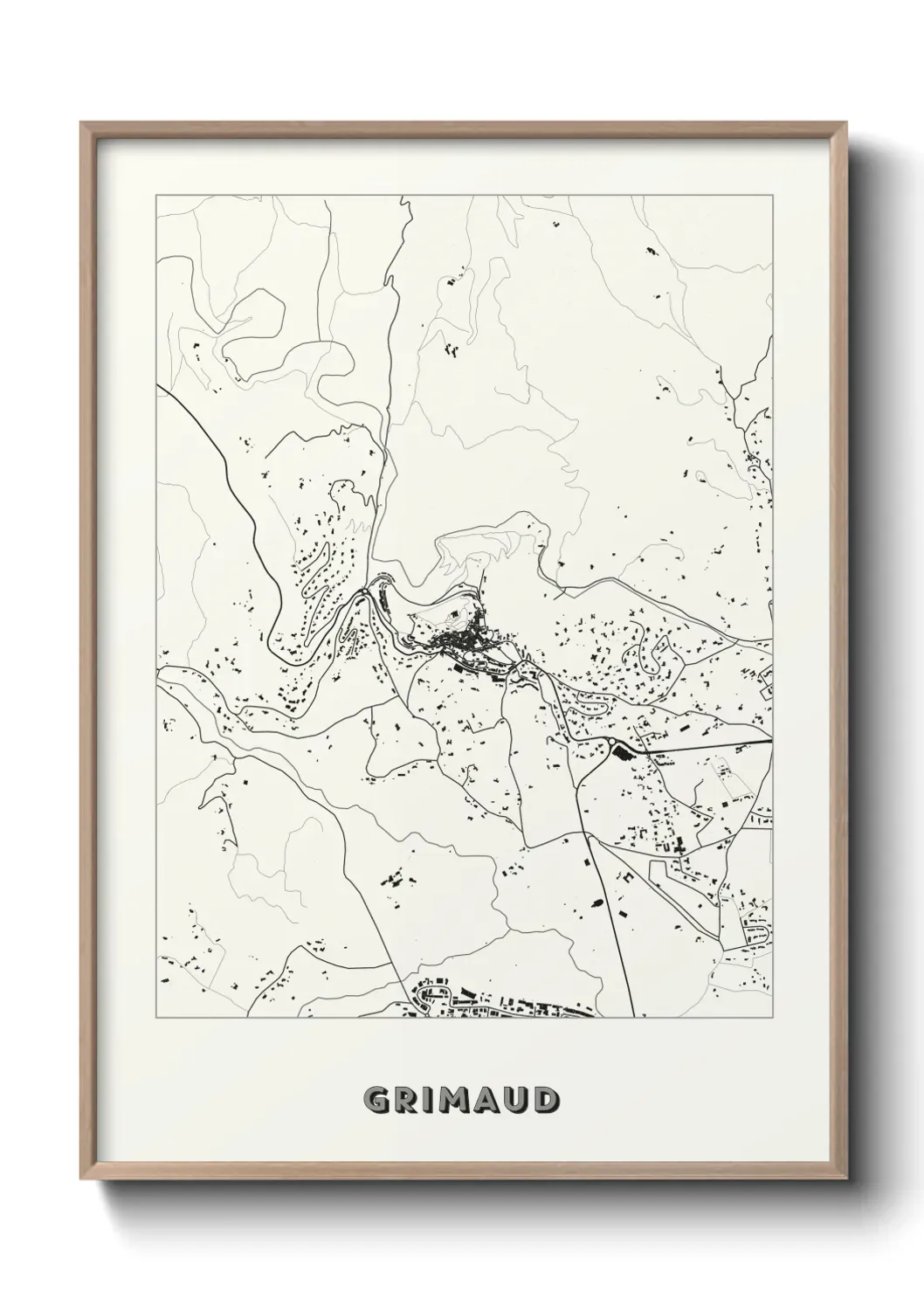 Un poster carte Grimaud
