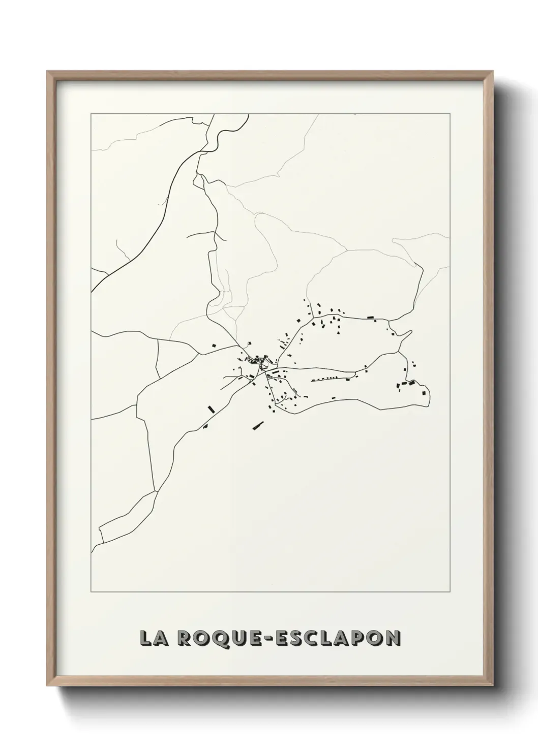 Un poster carte La Roque-Esclapon