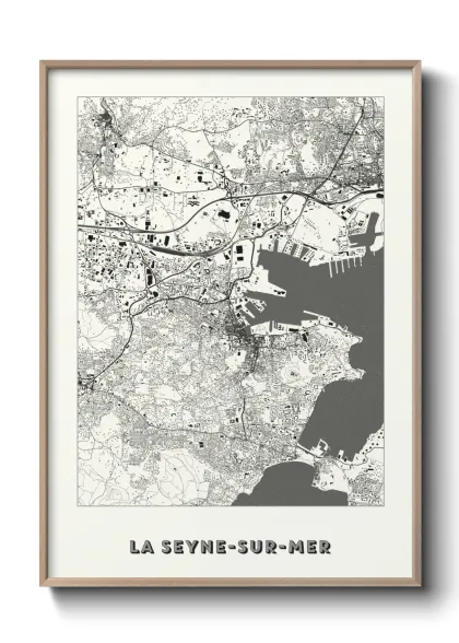 Une affiche de carte sur La Seyne-sur-Mer