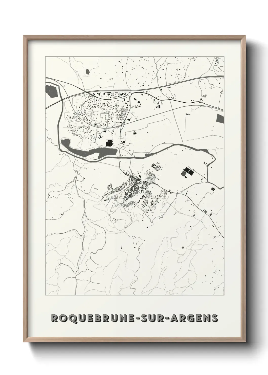 Un poster carte Roquebrune-sur-Argens