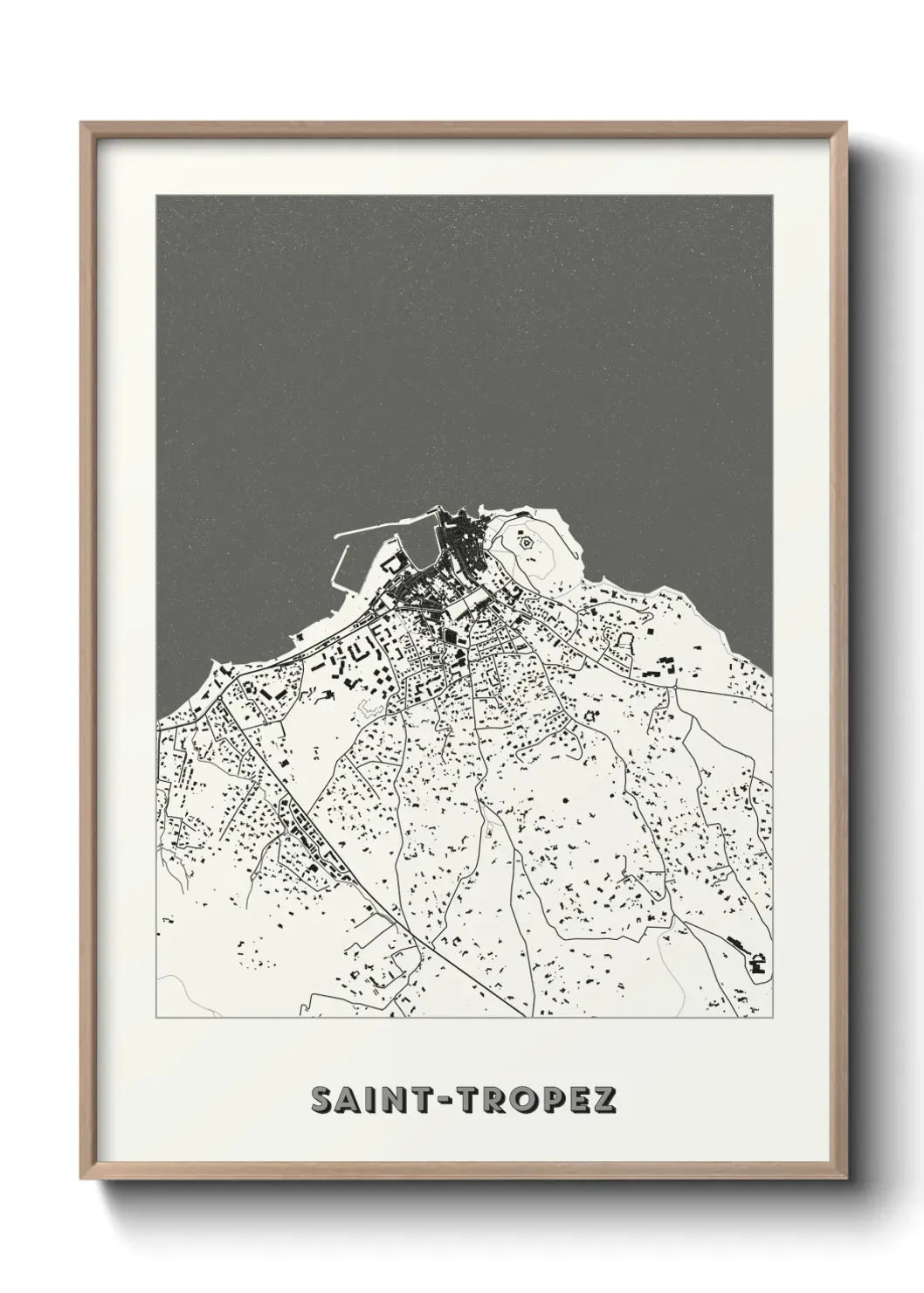 Un poster carte Saint-Tropez