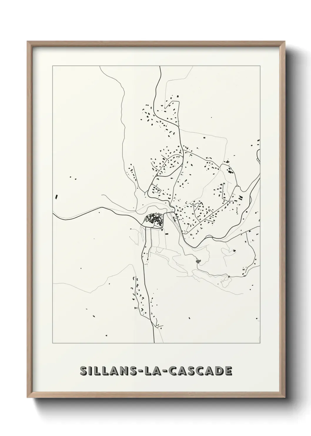 Un poster carte Sillans-la-Cascade