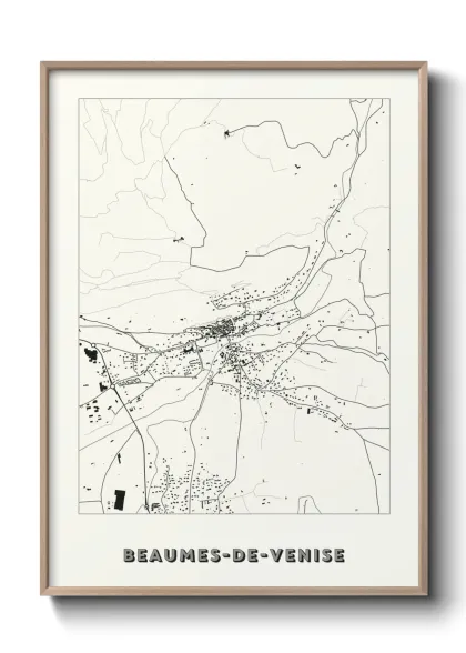Une affiche de carte sur Beaumes-de-Venise