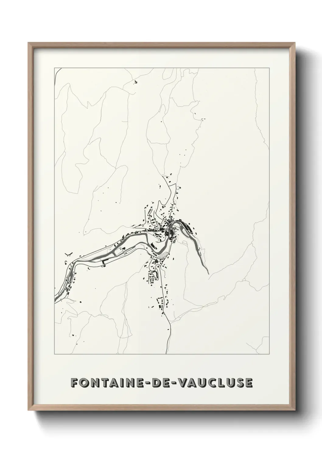 Un poster carte Fontaine-de-Vaucluse