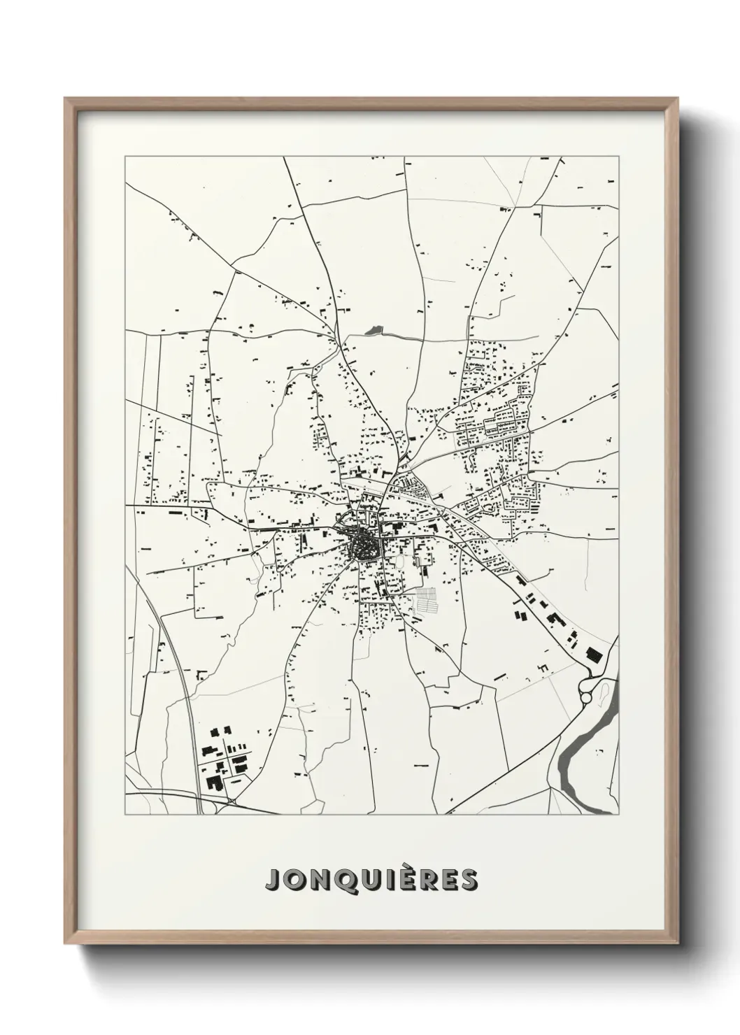 Un poster carte Jonquières
