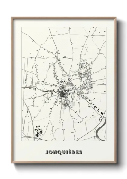 Une affiche de carte sur Jonquières