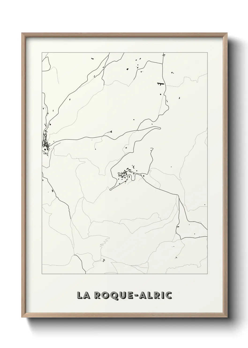 Un poster carte La Roque-Alric