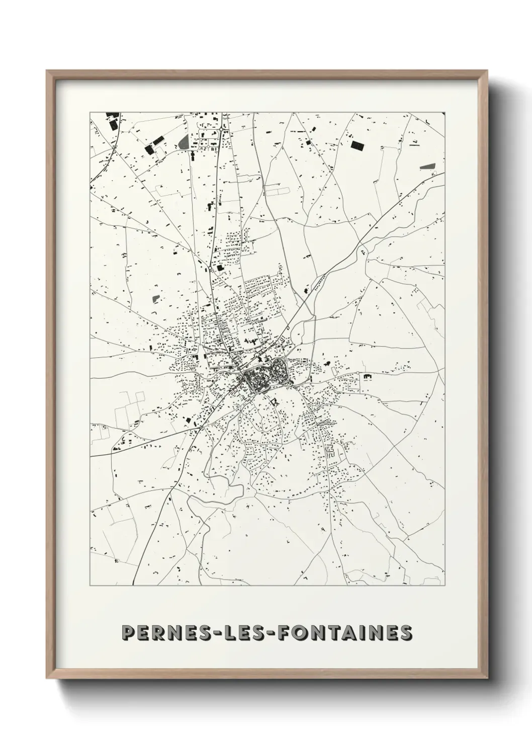 Un poster carte Pernes-les-Fontaines