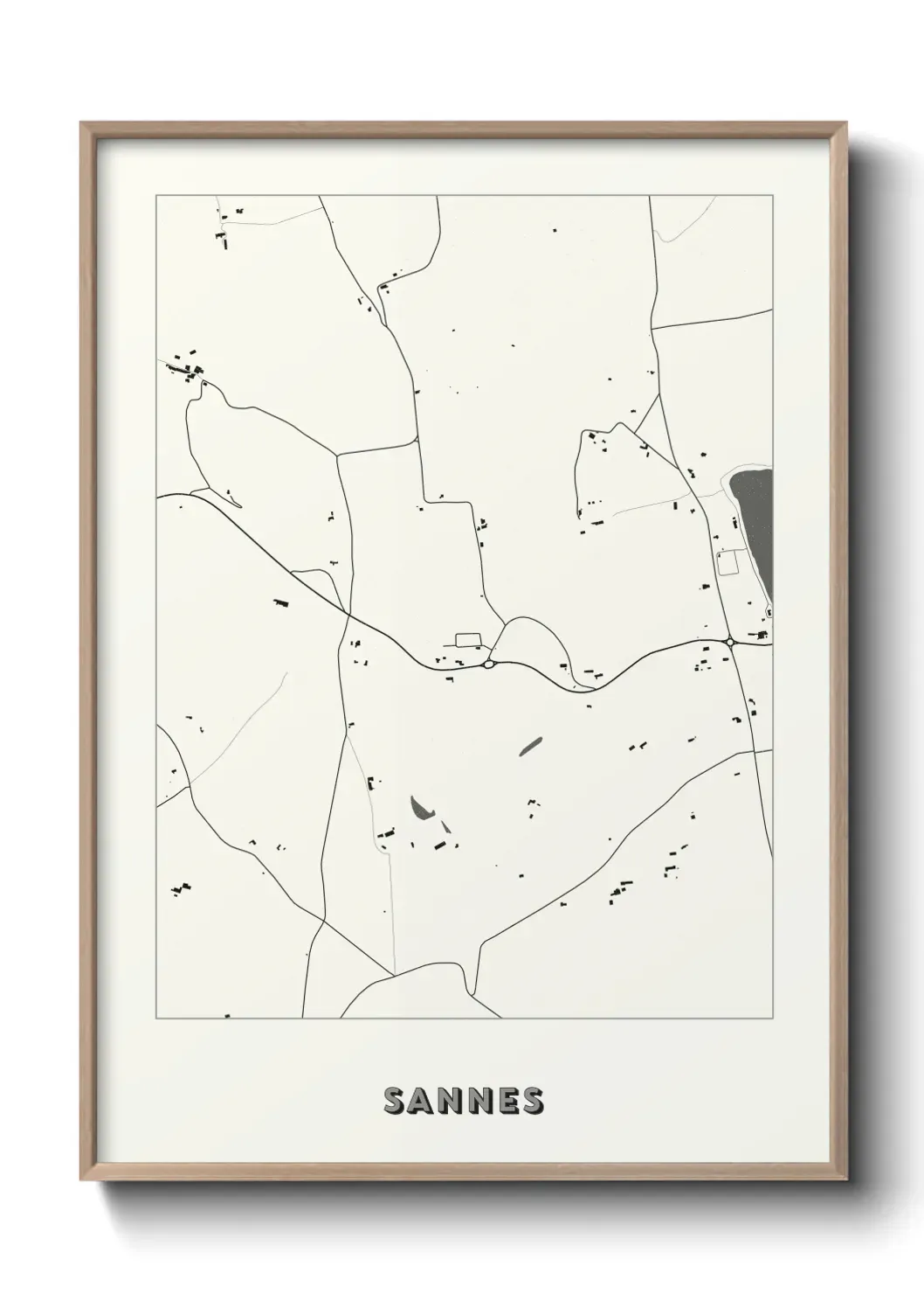 Un poster carte Sannes