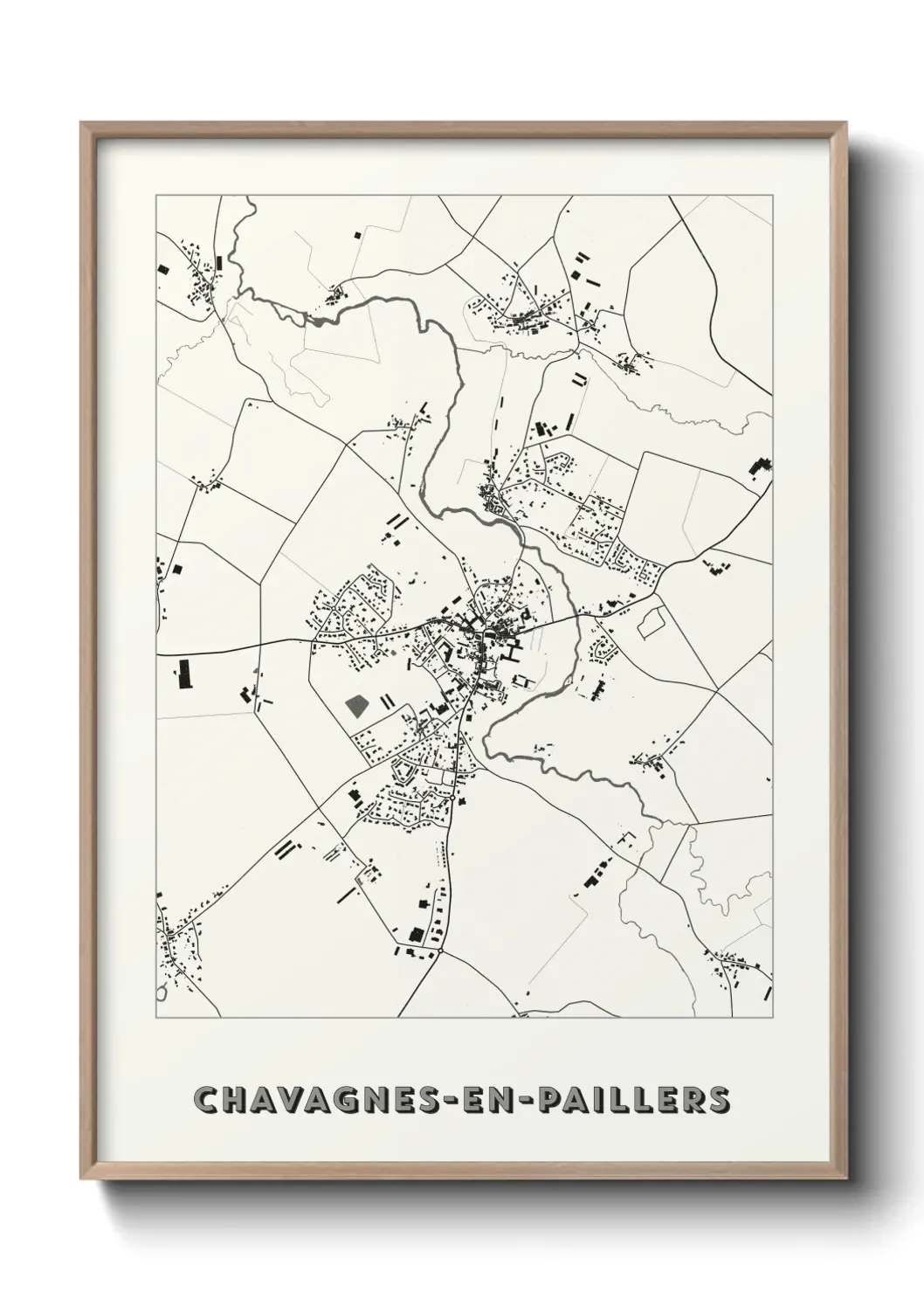Un poster carte Chavagnes-en-Paillers