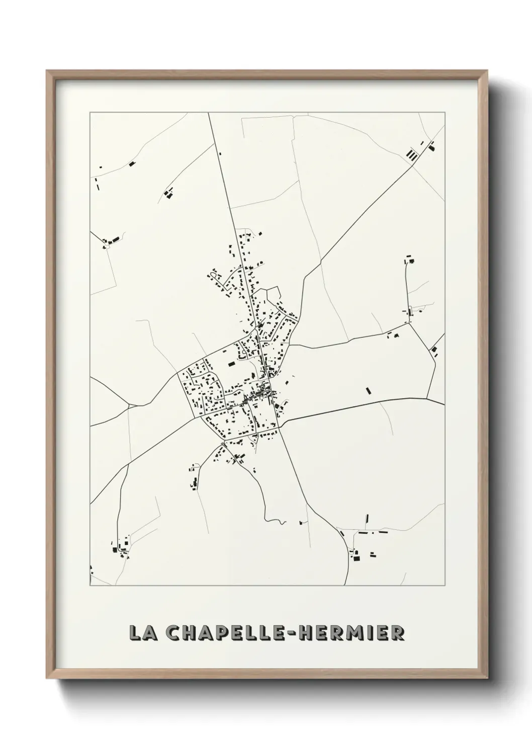 Un poster carte La Chapelle-Hermier