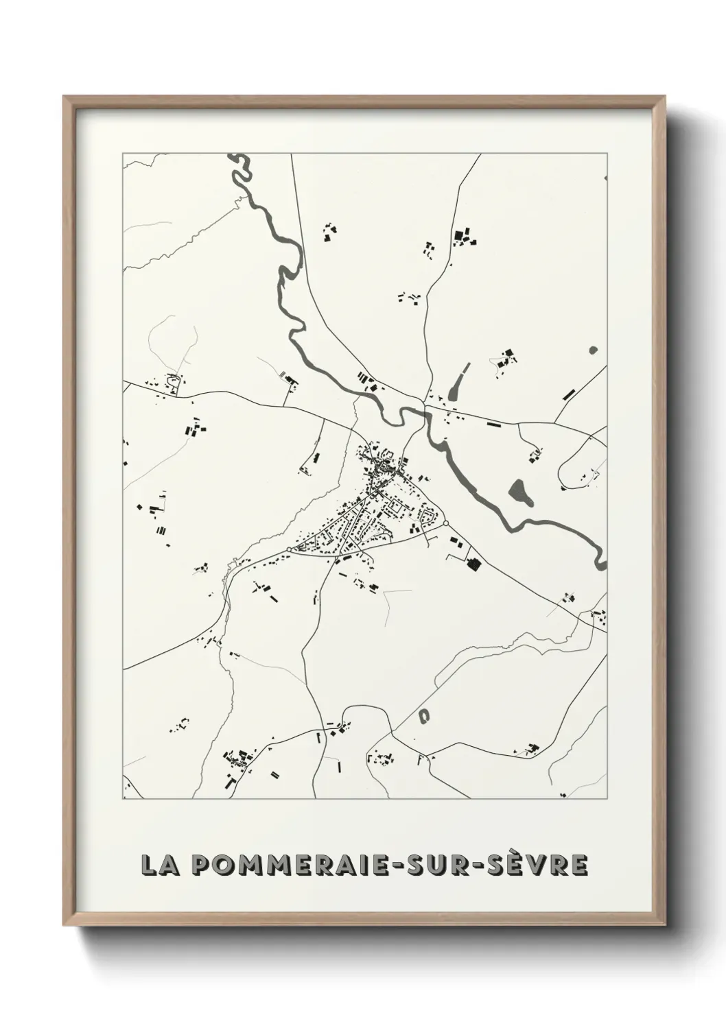 Un poster carte La Pommeraie-sur-Sèvre