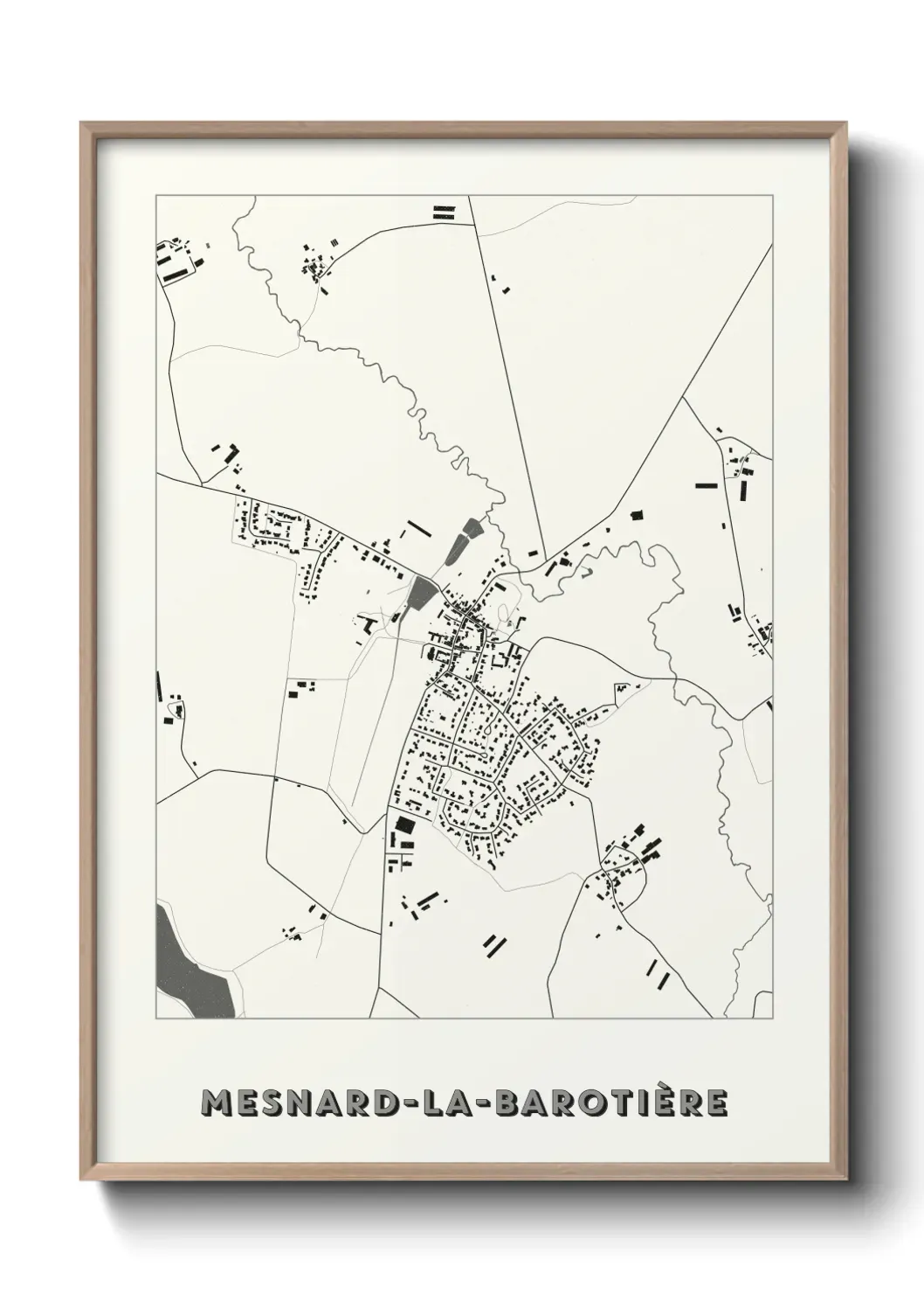Un poster carte Mesnard-la-Barotière