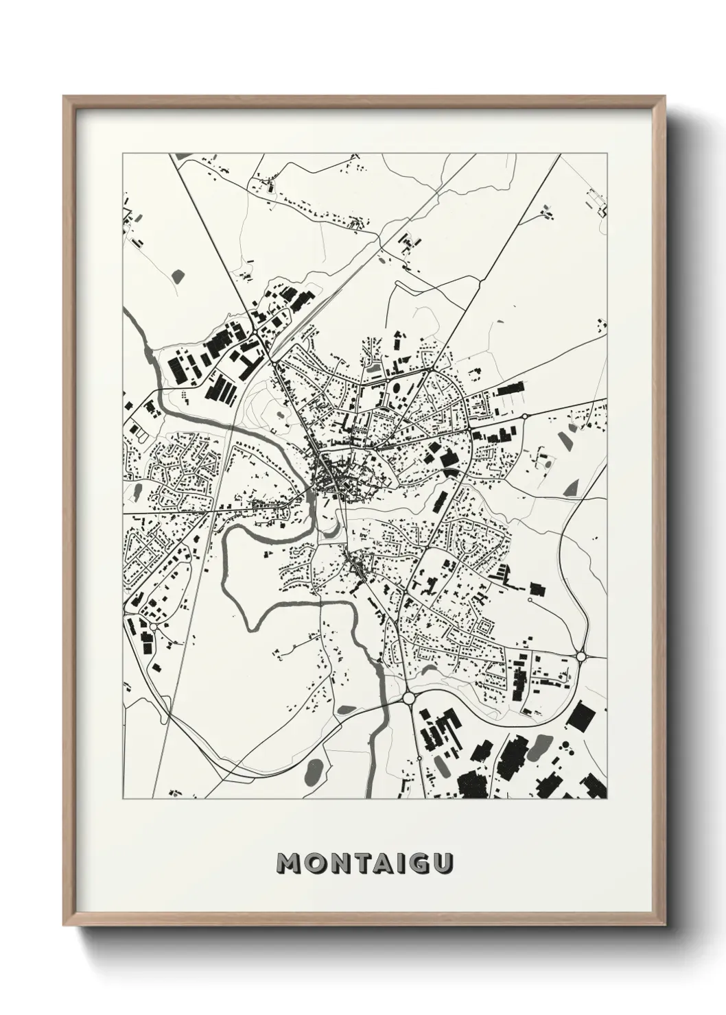 Un poster carte Montaigu