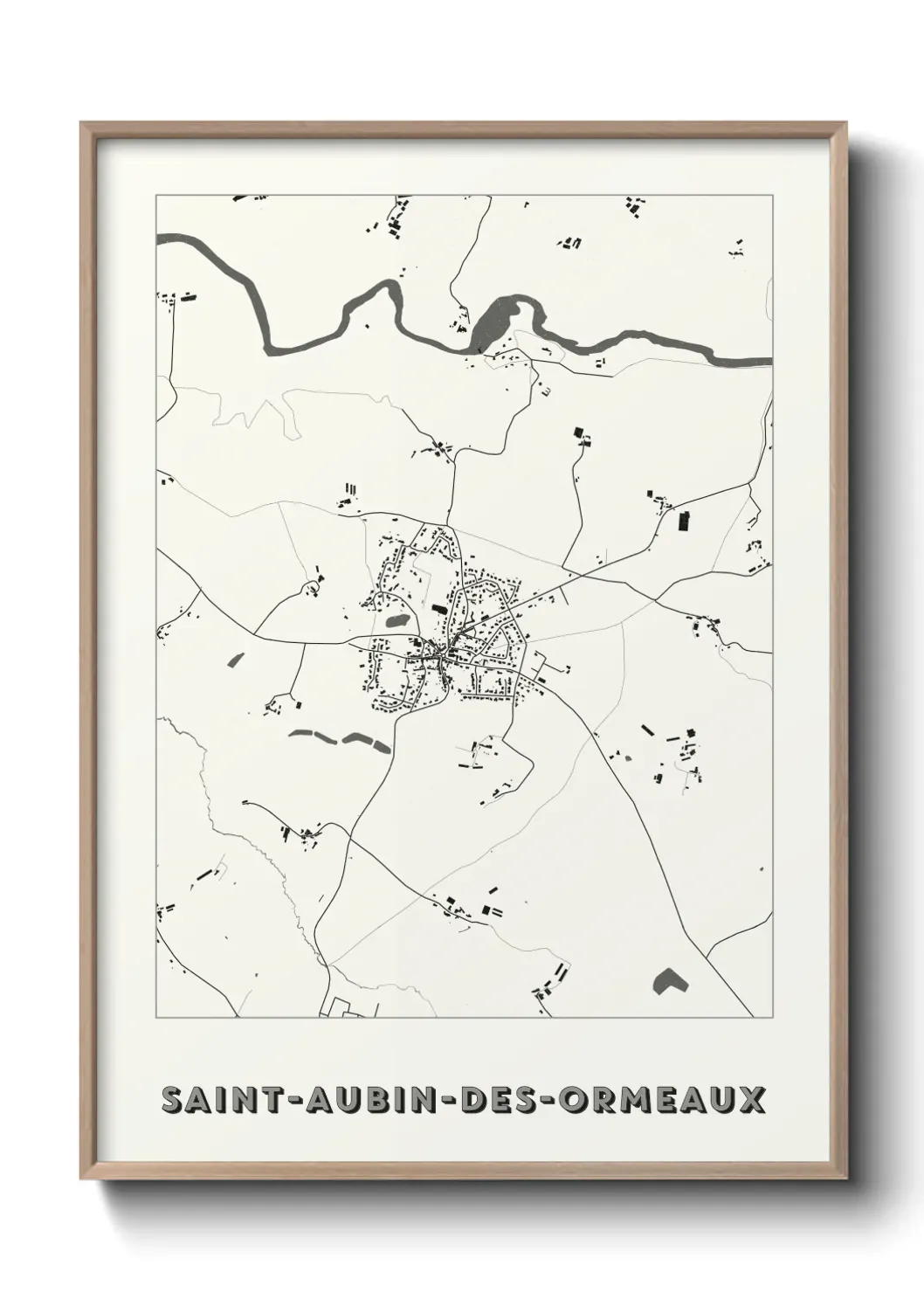 Un poster carte Saint-Aubin-des-Ormeaux