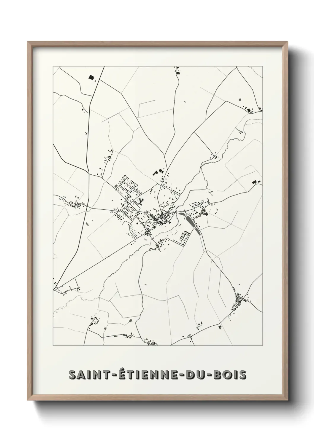 Un poster carte Saint-Étienne-du-Bois