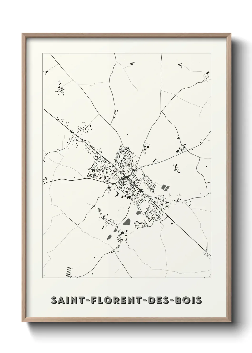 Un poster carte Saint-Florent-des-Bois