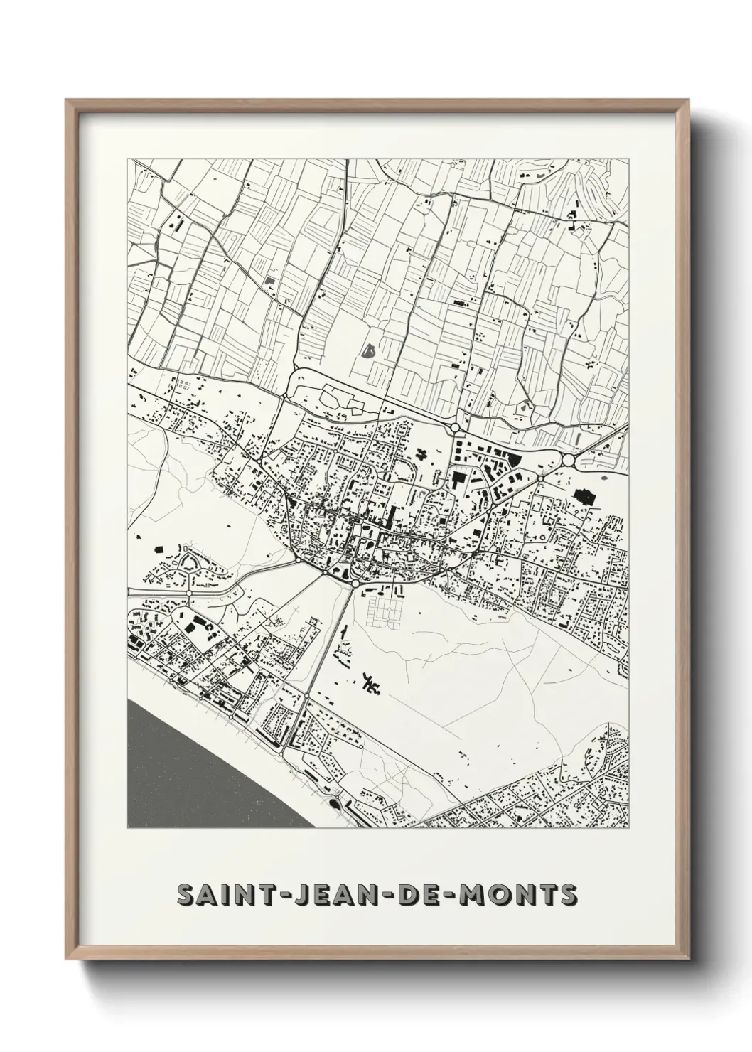 Un poster carte Saint-Jean-de-Monts
