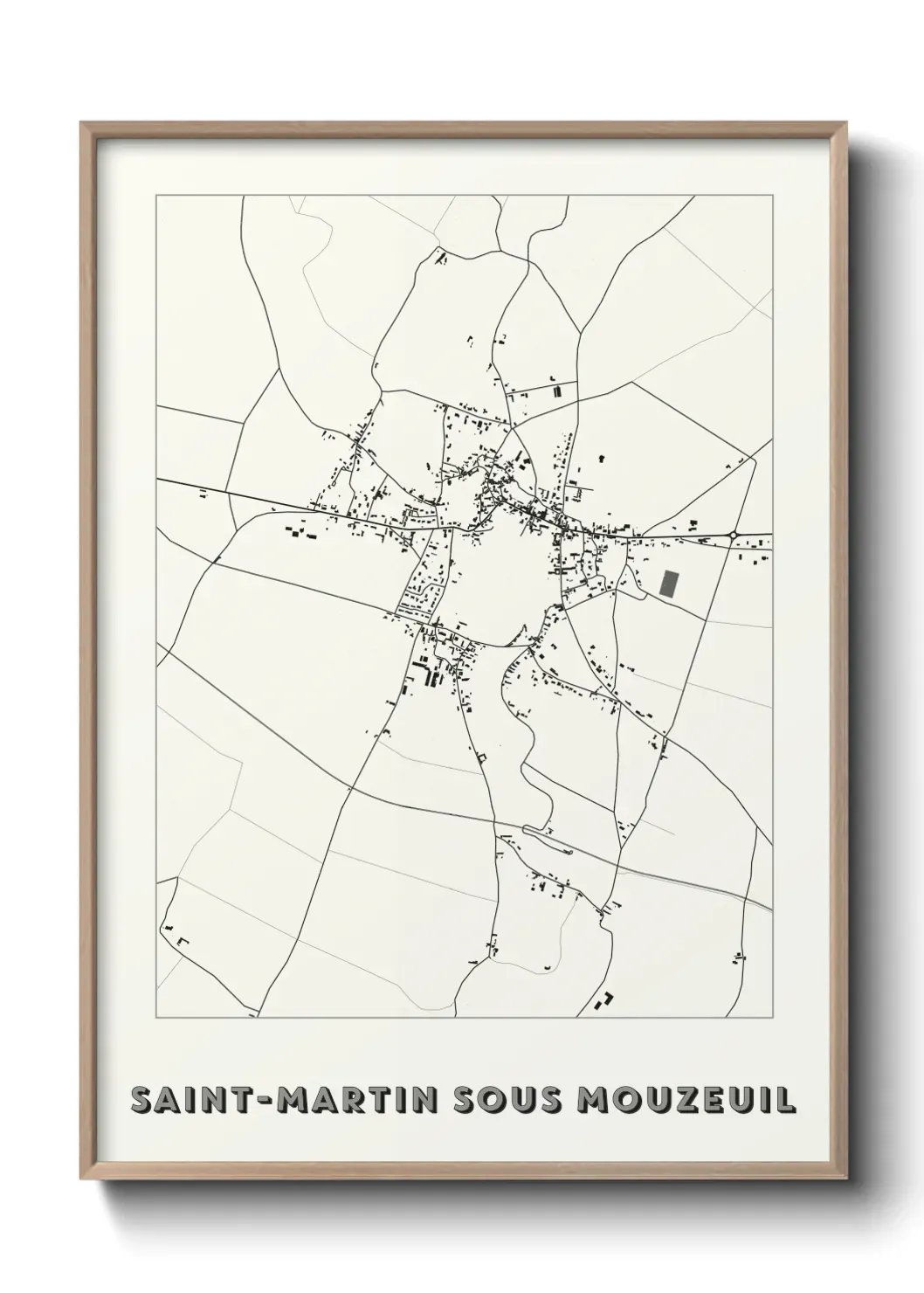 Un poster carte Saint-Martin sous Mouzeuil